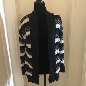 **Sale** Black & White Striped Cardigan Sweater!